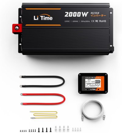 LiTime 12V 2000W 純正弦波インバーター 4000W瞬間出力
