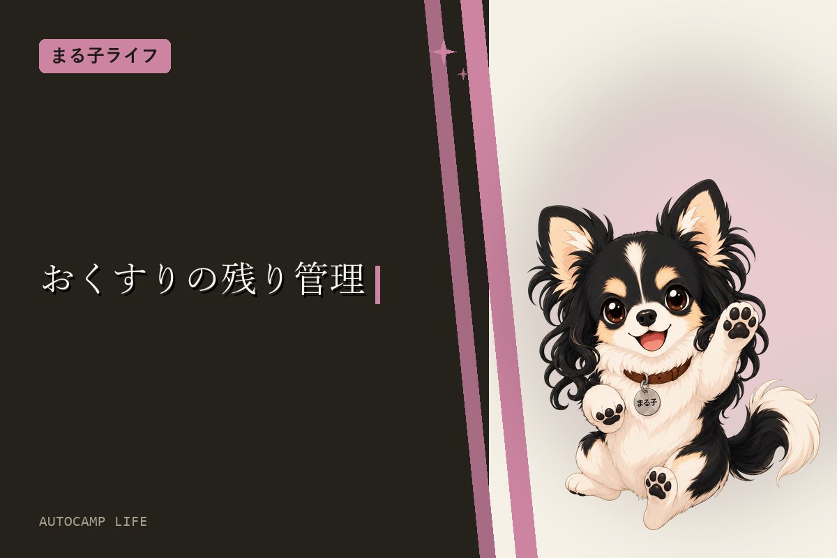 シニアわんこの薬の残り管理｜12歳のわたしは、おくすり4つの残りを数えてもらってるの
