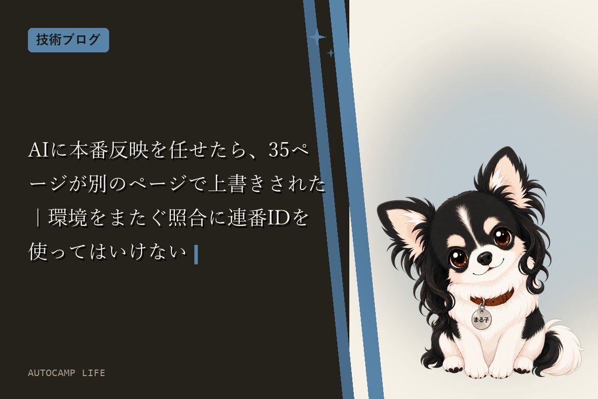 AIに本番反映を任せたら、35ページが別のページで上書きされた|環境をまたぐ照合に連番IDを使ってはいけない