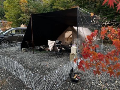 9時17時道志オートキャンプ場での滞在の様子